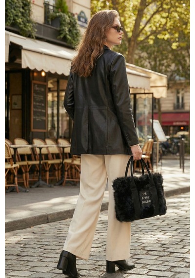 Vivazzaluxe Vintage Peluş Model The Bag Bonjeur Kadın El, Kol, Omuz Çanta Siyah