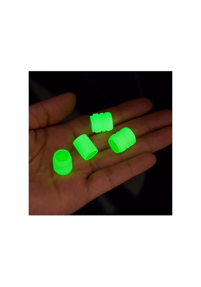 Karanlıkta Parlayan Neon Yeşil Sibop Kapağı 4 Lü Set Tüm Araçlara Uyumlu Yeşil