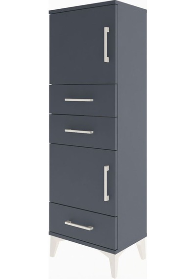 Arges Dolap 2 Raflı 3 Çekmeceli 2 Kapaklı 44x30x134 Antrasit-... Antrasit