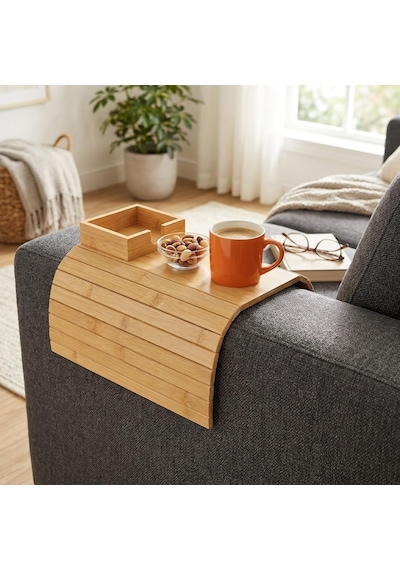 Deconox Bambu Koltuk Kenarı Tepsisi Ve Organizer - Katlanabilir Bölmeli Ahşap Kanepe Yanı Sehpa, Bardaklık Ve Kuman Diğer Deconox Bambu Koltuk Kenarı Tepsisi Ve Organizer - Katlanabilir Bölmeli Ahşap Kanepe Yanı Sehpa, Bardaklık Ve Kuman Diğer