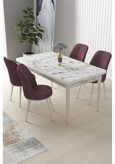 Canisa Concept Nil Serisi 70x110 Sabit Mutfak Masası Takımı Beyaz Mermer Desen Masa 4 Gül Kurusu Sandalye Masa Beyaz/sandalyeler Gülkurusu Canisa Concept Nil Serisi 70x110 Sabit Mutfak Masası Takımı Beyaz Mermer Desen Masa 4 Gül Kurusu Sandalye Masa Beyaz/sandalyeler Gülkurusu