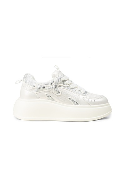 Deery Kadın Beyaz Taş Detaylı Platform Sneaker - 26424zbyzp01 Beyaz