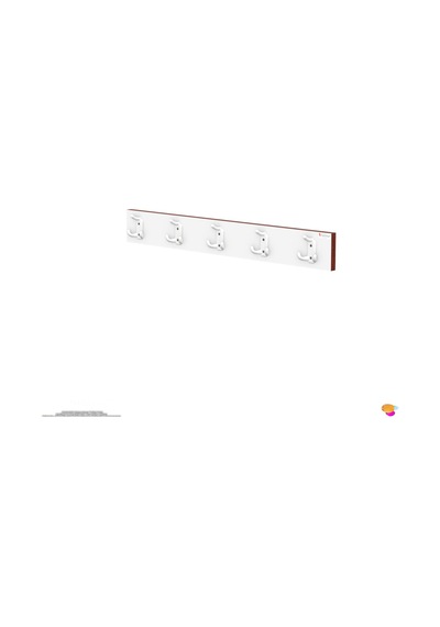 Modilayn Arı Serisi 76,4x9,6 Cm 15 Kancalı Banyo Askısı - 5'li Set Ekstra Düzen Ve Yer Tasarrufu Beyaz