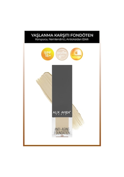 Alix Avien Vitamin İçeren Nemlendirici SPF15+ Fondöten- Foundation 504 Natural Beige