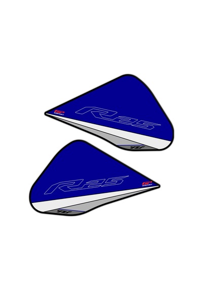 Gp Kompozit Yamaha R25 2015 2018 Uyumlu Tank Pad Seti Mavi
