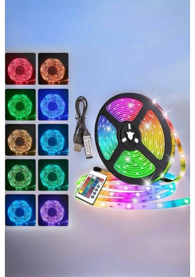 Yeni Nesil Rgb Işıklı 10metre Şerit Led Kumandalı Şarj Edilebilir 49064292