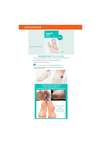Missha Ölü Deri Ve Çatlaklar için Soyulabilen Ayak Peeling Maskesi Wonder Foot Peeling Mask 50 ML