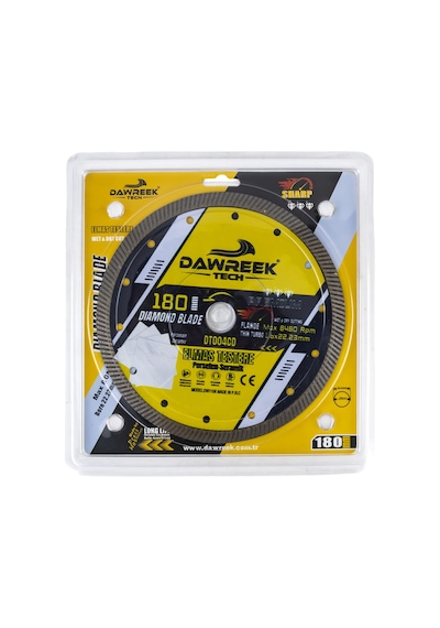 Dawreek Dt004cd 180mm Premium İnce Turbo Pro Elmas Testere Porselen-seramik
