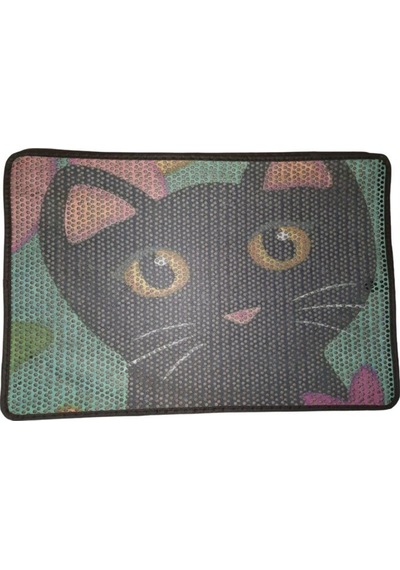 Nanbell Büyük Elekli Çift Katlı Kedi Kumu Paspası 75x59 Cm Desenli No:4
