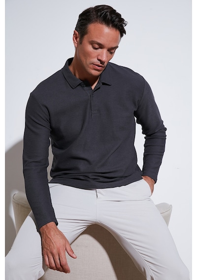 Buratti Pamuklu Regular Fit Polo Yaka Erkek Sweat 5905715 Antrasit
