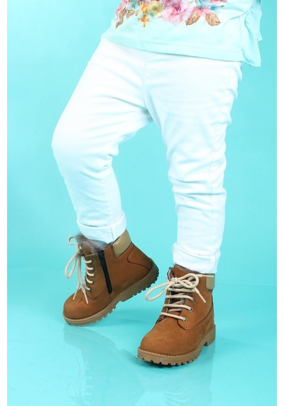 Fast Step Hakiki Deri Kürklü Unisex Çocuk Worker Bot 006kpa1002 001