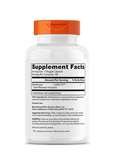 Nattokinase, 2,000 Fus, 90 Veggie Caps Supports Cardiovascular Health