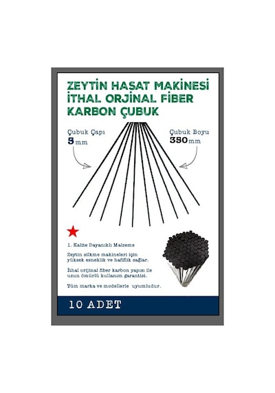 Zeytin Silkme Makinesi Fiber Çubuk Tüm Modellere Uyumlu 10lu Paket