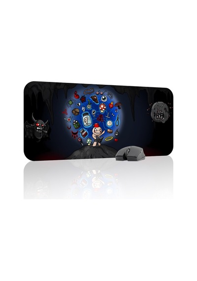 Binding Of Isacc Kaymaz Dikişli Kauçuk Oyuncu Mousepad V5 - 70x30 Xl Gaming Mouse Pad Fare Altlığı