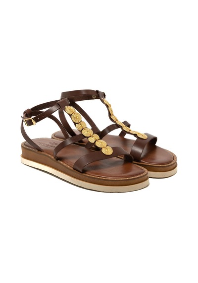 148 Brown Sandalet Kadın 262185 Myconian 2025 Greek Sandal Kahverengi