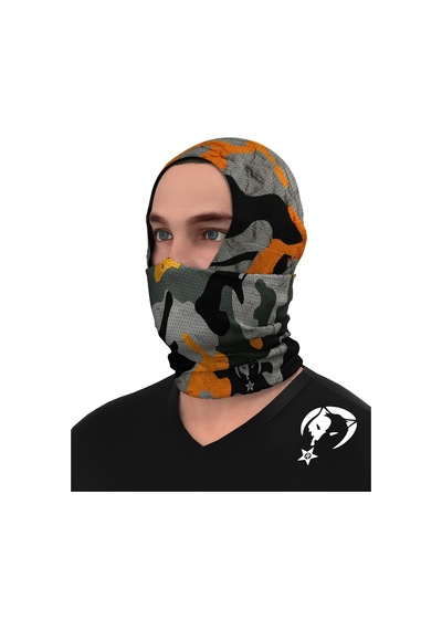 E Taktik Extreme Turuncu Kamuflaj Desenli Boyunluk Buff Bandana S