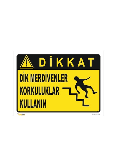 Dik Merdivenler Korkuluklar Kullanın - Isg Levhası