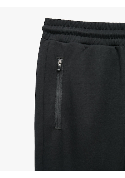 Koton Pamuklu Straight Fit Fermuarlı Cepli Spor Eşofman Altı Lacivert 7wam40043nk
