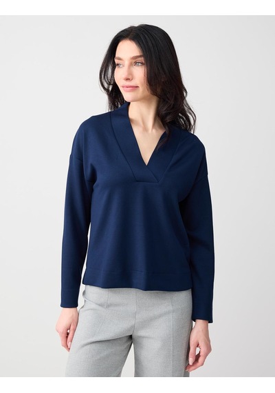 Jimmy Key Jimmy Key Lacivert Rahat Kesim V Yaka Modal Örme Sweatshirt 6sw235628494