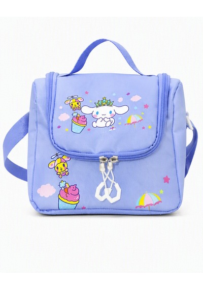 Cinnamoroll Baskılı Özel Tasarım Ortopedik Su Geçirmez Cüzdanlı Okul Çantası Termal Beslenme Ve Kalemlik Mavi