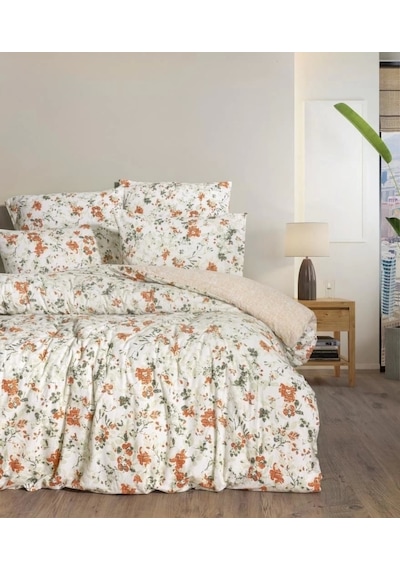 Cotton Box Flanel Nevresim Takımı Çift Kişilik Vintage Ekru