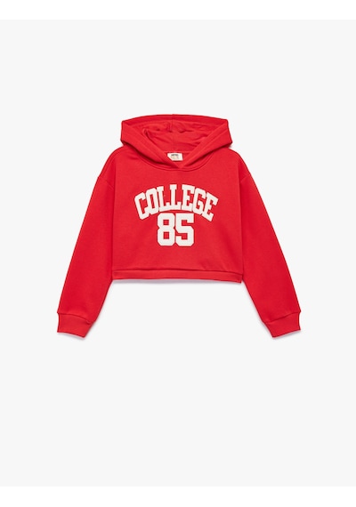 Koton Aplike Detaylı Şardonlu Uzun Kollu Kapüşonlu Crop Sweatshirt Kırmızı 6wkg10126ak Kırmızı Koton Aplike Detaylı Şardonlu Uzun Kollu Kapüşonlu Crop Sweatshirt Kırmızı 6wkg10126ak Kırmızı