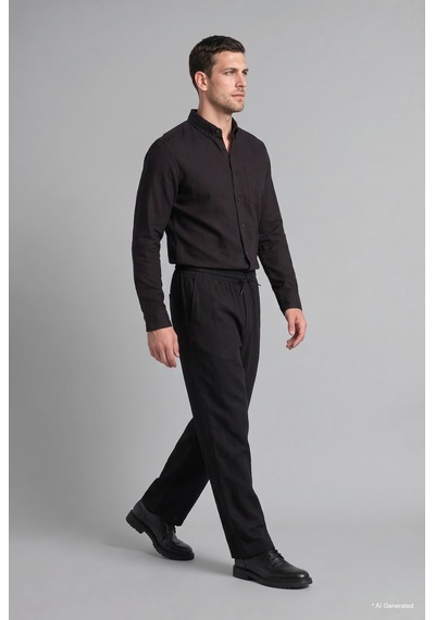 Defacto Relaxed Fit Rahat Kalıp Normal Bel Boru Paça Pantolon H1048ax26wnbk81 Siyah-bk81
