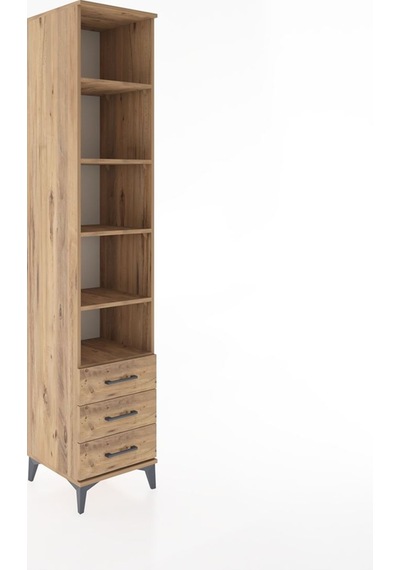 Hyperion Dolap 5 Raflı 3 Çekmeceli 44x44x221 Çam-çam Çam
