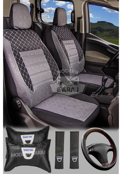 Dacia Duster Sandero Logan Solenza Gof Koltuk Kılıf Seti Gri