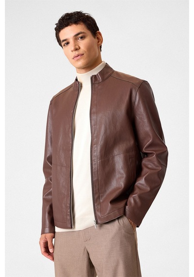 Backandbond Regular Fit Suni Deri Kahve Mont Çok Renkli