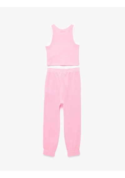 Koton Pamuklu Bisiklet Yaka Atlet Ve Eşofman Altı - 2'li Takım Pembe 6skg10094ak Gül