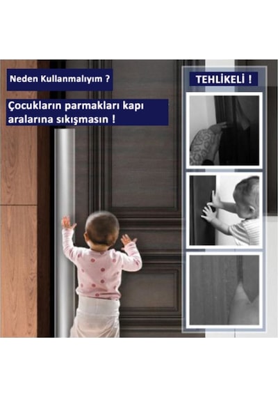 10 Adet Şeffaf Pvc Çocuk Parmak Koruyucu - 2 Metre