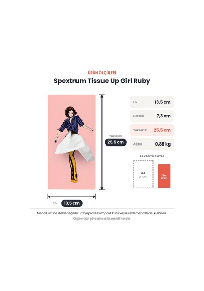 Spextrum Tissue Up Girl Ruby Peçetelik Pembe