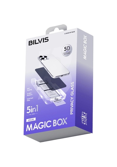 Apple İphone 13 Pro Max Bilvis 5in1 5d Magic Hayalet Cam Ekran Koruyucu - Siyah