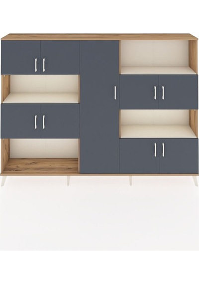 Arges Dolap 10 Raflı 9 Kapaklı 220x30x163 Çam-antrasit/aytaşı Antrasıt/aytası - Atlas Çam Arges Dolap 10 Raflı 9 Kapaklı 220x30x163 Çam-antrasit/aytaşı Antrasıt/aytası - Atlas Çam