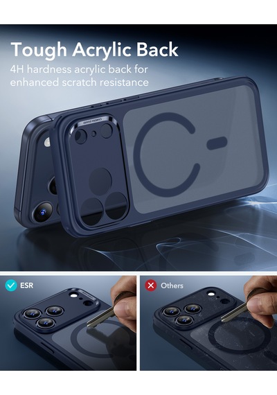 Esr Apple Uyumlu iPhone 17 Pro Max Classic Hybrid Magsafe Kılıf - Kamera Kontrol Buton - Buzlu Mavi Buzlu Mavi