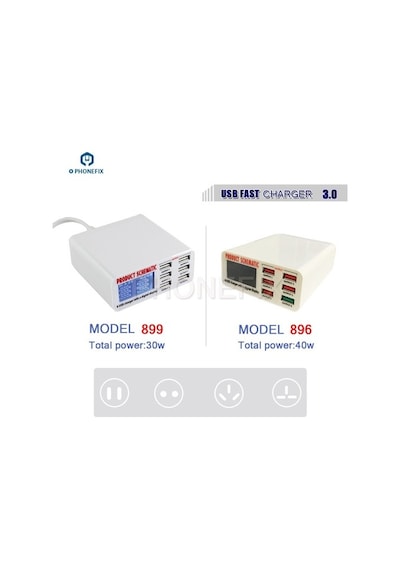 Quick Charge 3.0 40W 6 Usb Charger Display Charge Socket Fast Cha (469840886)