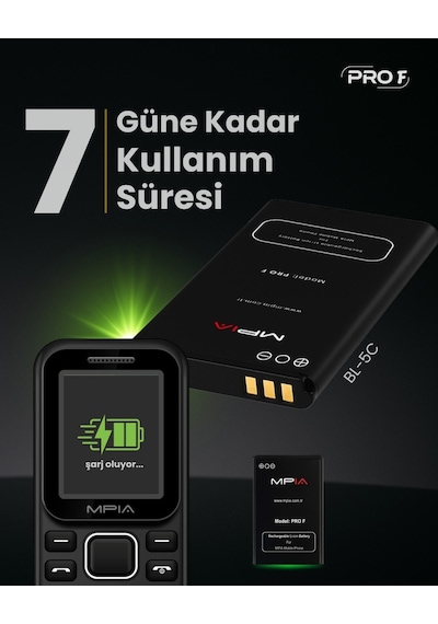 Mpıa Yerli Üretim Kamerasız Tuşlu Cep Telefonu 7 Gün Şarj Asker Yaşlı Öğrenci Ofis Telefonu 2 Yıl Garanti