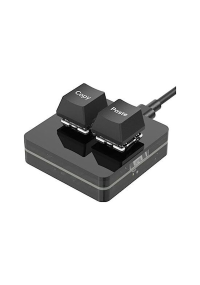 Plentiful 2 Tuşlu Makro Mekanik Klavye Programlanabilir Oyun-muhasebe-copy-paste Tuş Usb Renkli Işık Siyah