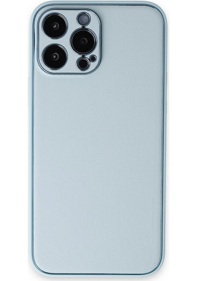 Hnrlıshp Newface Apple iPhone Uyumlu  14 Pro Kılıf Coco Deri Silikon Kapak - Sky Blue