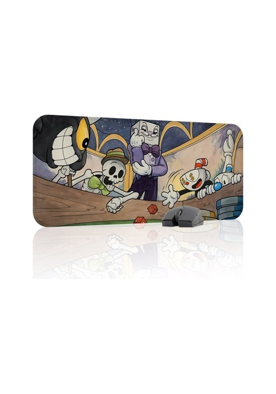 Cuphead Kaymaz Dikişli Kauçuk Oyuncu Mousepad V3 - 70x30 Xl Gaming Mouse Pad Fare Altlığı