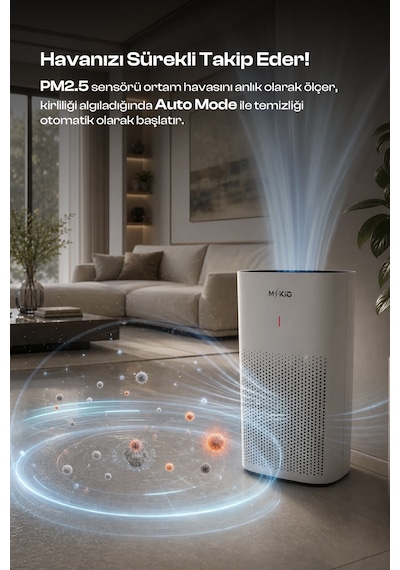 Hava Temizleme Cihazı – Hepa Filtreli, Ultra Sessiz Çalışma Modu 10dB, Wi-Fi Mobile Uygulama Destekli ve H13 Çok Katmanlı Filtreleme