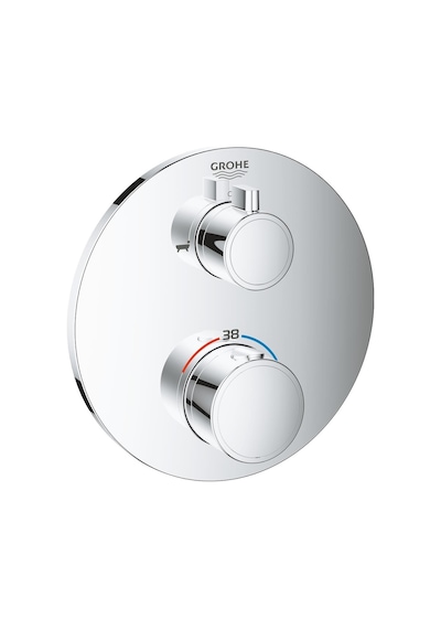 Grohe 24077000 Grohtherm Termostatik Banyo Duş Bataryası 2 Çıkışlı Divertörlü Gümüş