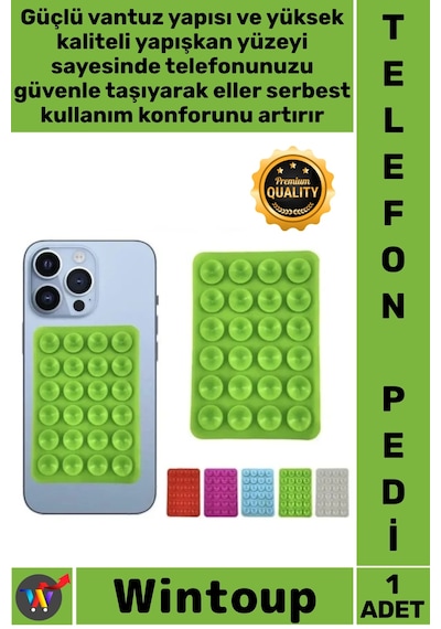 Sabitlemepedi Silikon Vantuzlu Yapışkan Kaydırmaz Araç Torpido Masa Duvar Tutucu Cep Telefonu Pedi