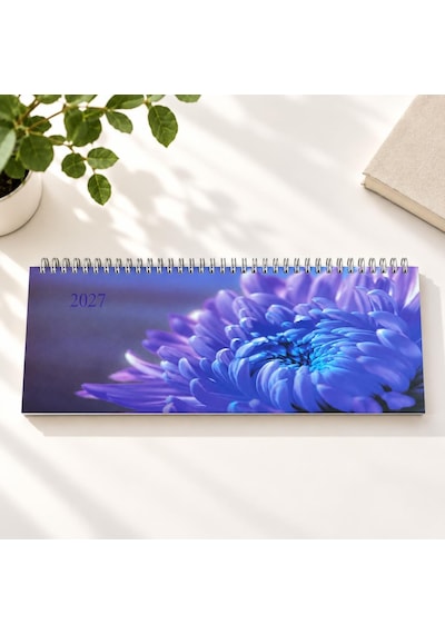 Lizy 2027 Spiralli Masa Takvim 12x33 Cm Çiçek