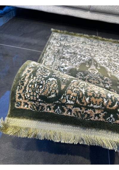 Seccade Dokuma Halı Seccade Püsküllü 80x125 Haki