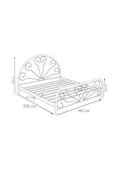 Metalia Gm 300 Baby Beyaz Çift Kişilik Metal Karyola 160X200