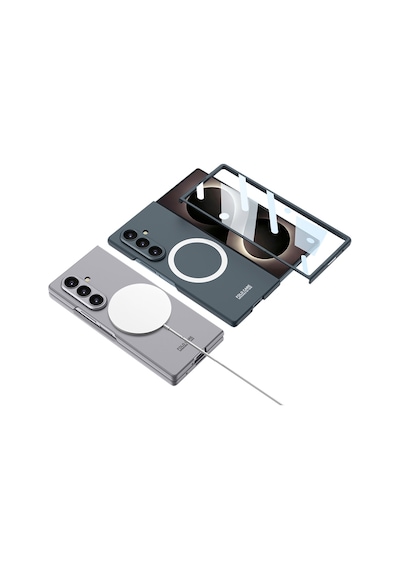 Galaxy Uyumlu Z Fold 8 Ultra Kılıf Wireless Şarj Özellikli Pazarplus Kıpta M-safe Kılıf Titanyum
