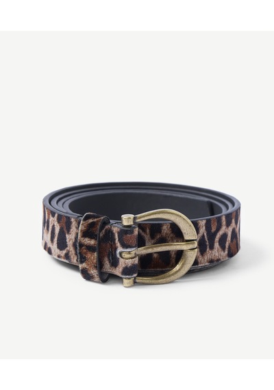 Yargıcı Leopar Baskılı Kadife Pantolon Kemeri 26kkkm7009x 018 Açık Kahverengi