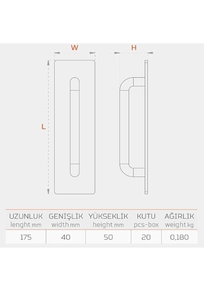 Badem10 Saclı El Tutamagı Çekme Kolu Kapı Tutma Kulbu 18,5 Cm Krom Metal Kulp Kapı Tutamağı